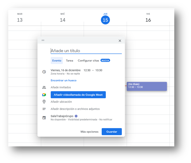 CALENDARIO GOOGLE